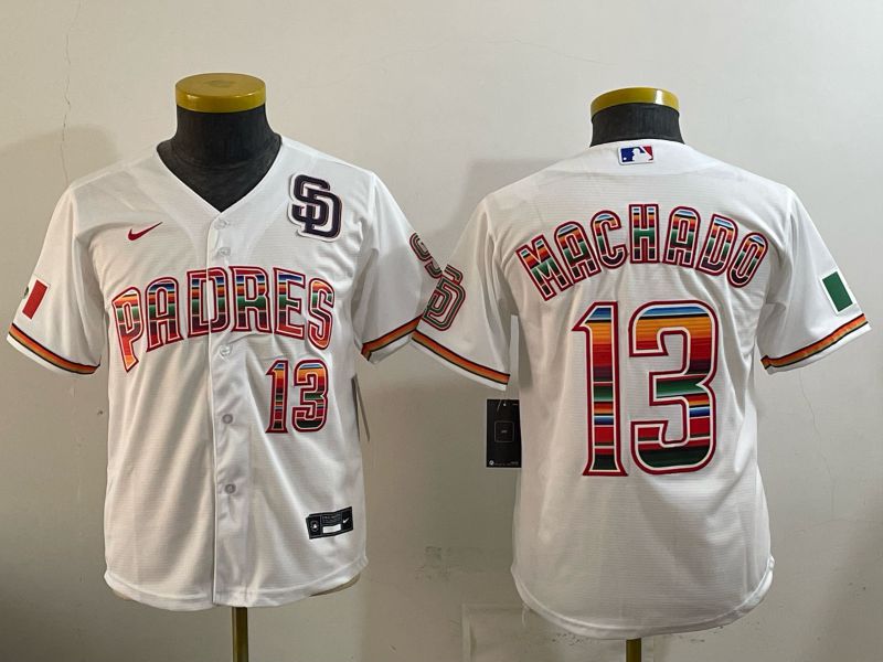 Youth 2026 San Diego Padres #13 Machado White Game Nike MLB Jersey style 04